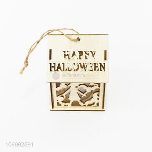 Promotional led light up wooden Halloween house lamp Halloween crafts