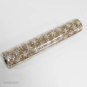 High Quality Snowflakes Pattern Printing Flaxen Roll for Christmas Decoration