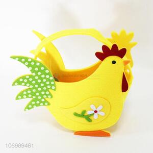 Custom Handicraft Cute Cock Shape Felt Small Easter Baskets