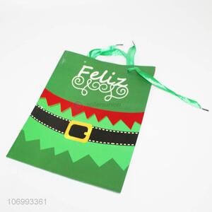 Reasonable price Christmas print paper gift bag with string