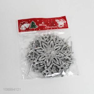 Hot sale 4pcs silver glitter Christmas snowflake pendants