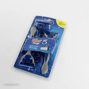 High quality 5 blades shaving razor with lubricant strip