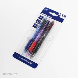 Factory wholesale stationery 3pcs <em>colored</em> ball-point <em>pen</em>