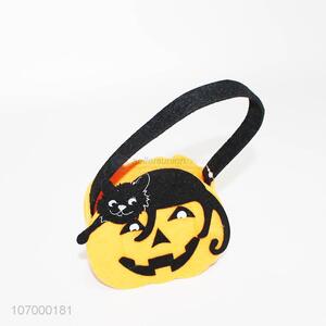 Best Sale Halloween Pumpkin Candy Non-woven Fabric Tote Shopping Reusable Foldable Bag