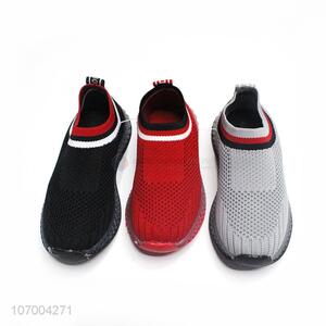 Factory Wholesale  Comfort Flyknitted Mesh Fashion Kids Children Sport Shoes