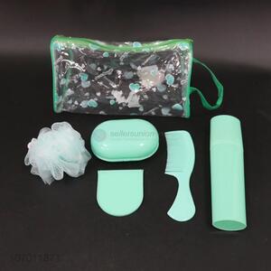 Top Quality Plastic Comb/Soap Box/Bath Ball/Mirror/Toothbrush Case Set