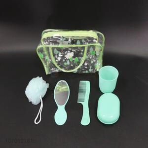 Fashion Style Comb/Soap Box/Bath Ball/Mirror/Plastic Cup Set