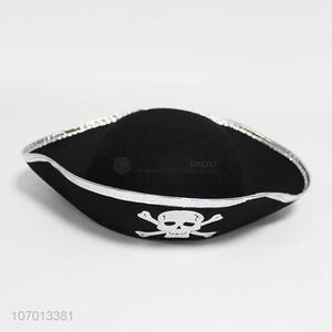 Hot sale Halloween black non-woven pirate hat for kids
