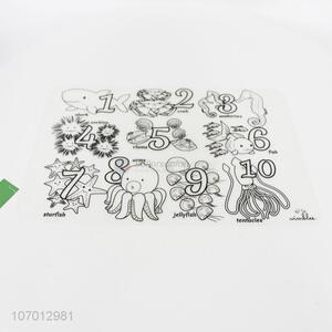 Excellent quality bpa free rectangle cartoon pattern silicone placemat