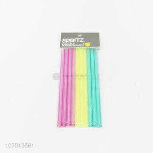 Factory Wholesale 10PC Colorful Hard Plastic Drinking Straws