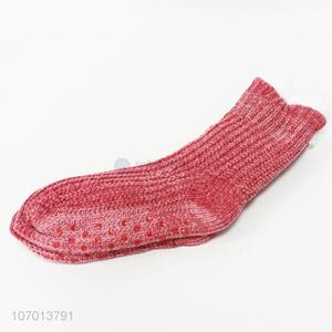 Wholesale fleece lined knitting floor socks women home socks