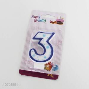Popular design fine 0-9 number candle happy birthday cake candle