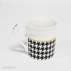 High quality fashionable houndstooth ceramic coffee cup ceramic mug