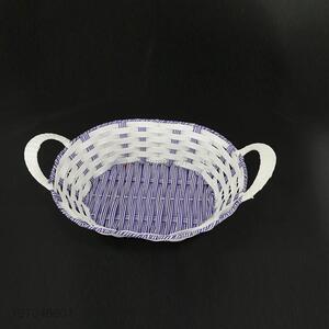 OEM wholesale plastic rattan basket bread storage basket with handles