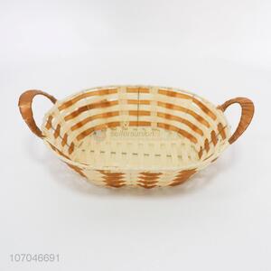 Good quality plastic rattan basket bread storage basket with handles
