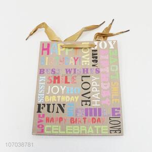 Wholesale Happy Birthday Colorful Paper Gift Bags with Handle