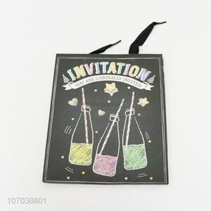 Fashion customized printed gift bag invitation bags with handle