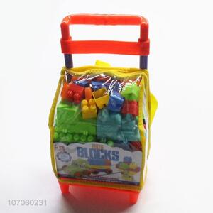 Hot Selling Educational Plastic Puzzle Building Blocks With Trolley Backpack