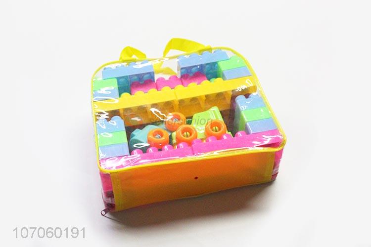 Best Quality Plastic Puzzle Building Blocks With Hand Bag Set