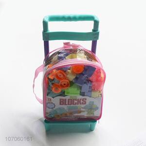 High Quality Plastic Trolley Backpack Puzzle Building Blocks Set