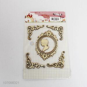 China supplier wooden crafts laser cut wooden stickers for decoration