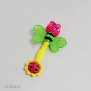 Low price cartoon bee baby rattle toy baby hand bell