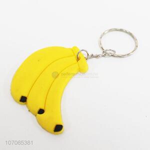Hot Sale Banana Shape Silicone Pendant Key Chain