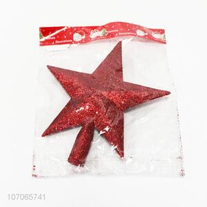 Low price red glitter Christmas tree topper star ornaments