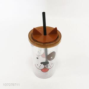 Cartoon Design Fashion Straw Cup With Straw