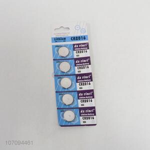 Good quality 5 pieces 3V CR2016 lithium battery button cell