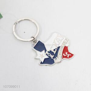 Promotional cheap enameled metal key chain for texas souvenir