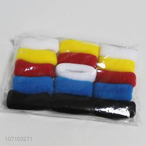 Promotional cheap 15 pieces colorful wide nylon hair rings hair bands
