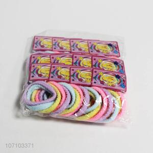 Hot selling 12 cards colorful nylon hair rings hair ropes