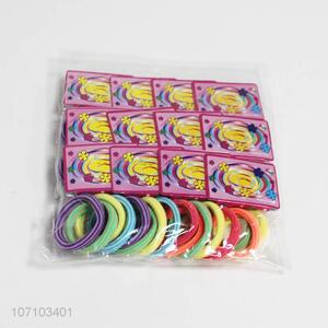 Good quality 12 cards colorful nylon hair rings hair ties
