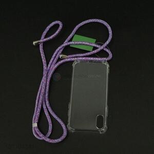 Good quality cheap transparent tpr mobile phone case with cord