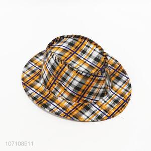 Wholesale price plaid american cowboy hat for adult