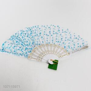 New design exquisite flower printed folding hand fan for dance