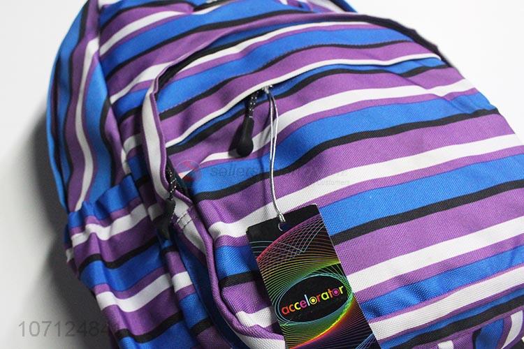 Good Quality Color Stripe Backpack Fashion Schoolbag
