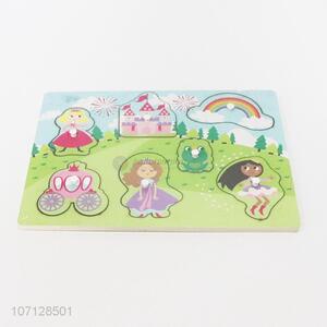 New arrival kids intelligent toy wooden princess jiasaw puzzle