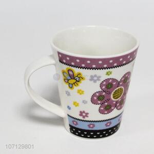 Wholesale newest delicate flower pattern ceramic mug ceramic cup