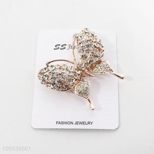 Fashion luxury jewelry butterfly design crystal brooch for women