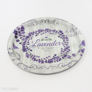 Hot sale round custom printed metal tray food serving tin tray