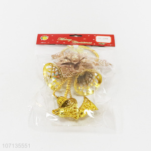 Wholesale Christmas tree ornaments decorations Christmas flower hollow bells