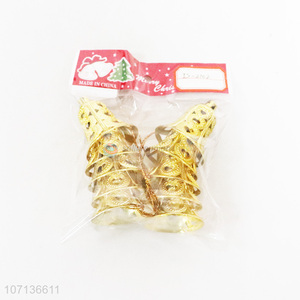 Custom 10 Pieces Christmas Decoration Hollowed-Out Gold Bells