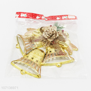 Good price hanging gold plastic Christmas bells for decoration
