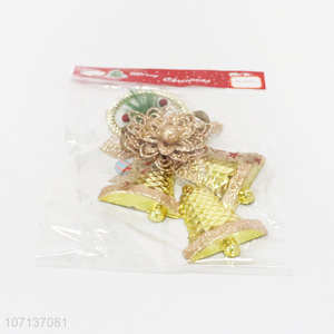 Wholesale cheap decorative hanging gold plastic Christmas bells