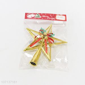 High sales Christmas tree decoration gold plastic topper star