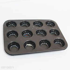 Wholesale 12 hole round non stick cake baking mold