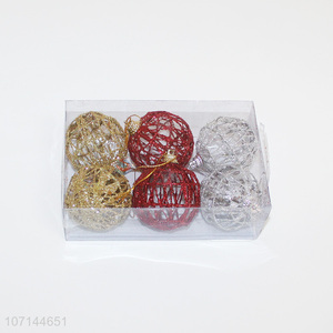 Unique design Christmas decoration glitter wire Christmas ball set