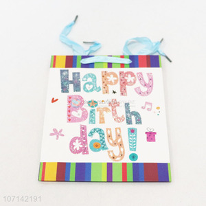 Wholesale exquisite happy birthday glitter gift bag paper gift bag